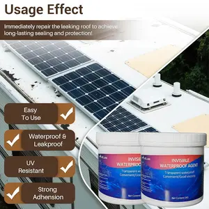 Invisible Waterproof Sealant 70 oz Strong Water-Based Adhesive for Tile Grout Walls Windowsills Roofs Bathrooms Indoor Outdoor Repair Leak Sealing Crack Filling Gap Filler Coating UV Resistant Easy To Use