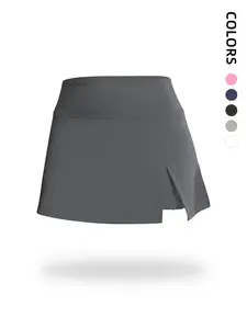 High-Waisted Split Yoga Skirt for Women, Breathable Running Fitness Tennis Skort with Lining, Anti-Exposure, All Seasons Casual Wear