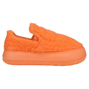 PUMA Womens Suede Mayu Slip-On Platform Sneakers Shoes Casual - Orange