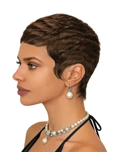 Human Hair Short Pixie Cut Wig Glueless Full Machine Made Natural Looking for Women Human Hair Wigs