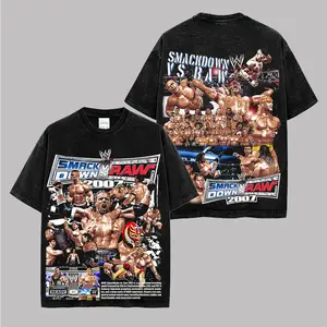 'Monday Night Raw' WWE Graphic Premium Washed Cotton T-Shirt For Wrestling Fan, Live Event Fan Shirt, WWE RAW Official Inspired Merch Tee, Monday Night Raw Inspired Shirt Gift Tee