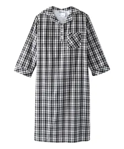 Men's Open Back Collared Nightgown