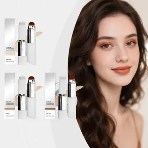 Blanc Cover Cream Stick V White - Blanc Cover Cream Stick V-Changing Foundation Stick - Medium to Full Coverage Dewy Finish Base Makeup - Dual-Ended with Detachable Brush