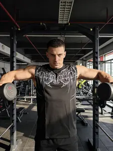 Men's Textured Gym Vest, Quick-Dry Sleeveless Tank Top, Men's Fitness Sports Sleeveless Shirt, Casual Summer Wear