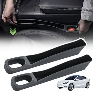 2pcs Car Gap Filler For Essential Accessories Storage, Seat Gap Organizer Set For Model 3/Y
