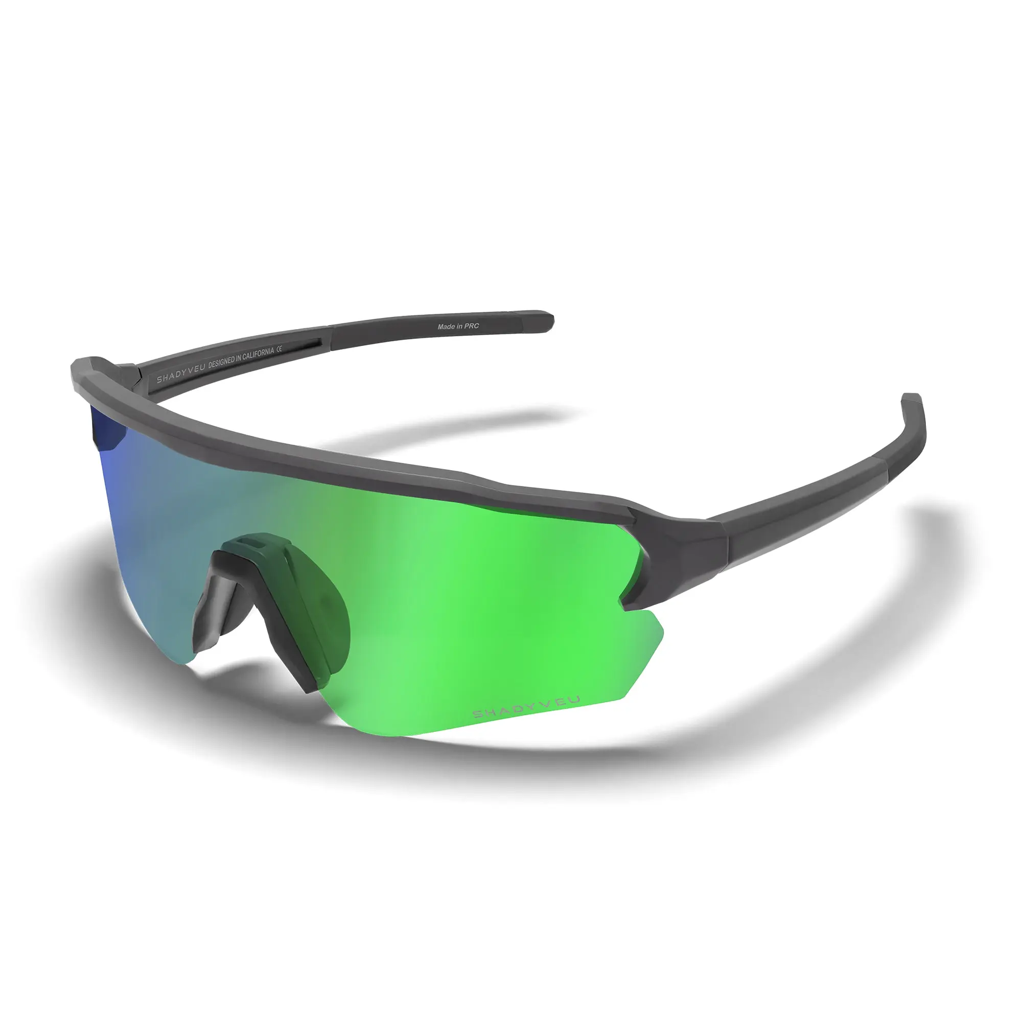 ShadyVEU Half-Frame TR90 Sports Sunglasses, Outdoor Sports Eyewear with Hydrophobic Coating, Anti-Glare, Durable Construction