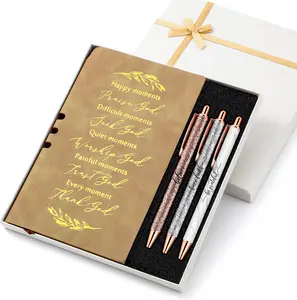 5 count Christian Gifts Prayer Journal Religious God Notebook Pen with  Box Scripture Notepad for Pastor Appreciation Day  Church Sunday School Teacher Favors(Khaki, )