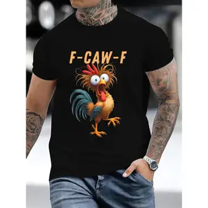 Crazy Roose Funny Crow F-CAW-F Chicken Humor Tee T-Shirt