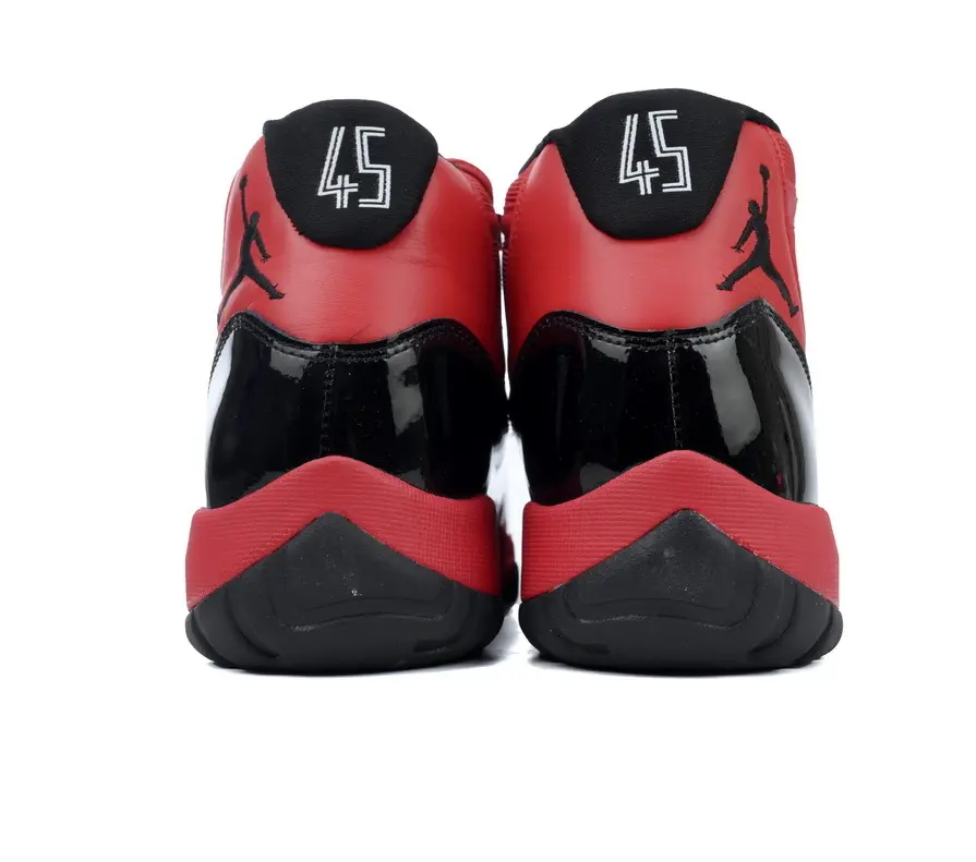 Red Black Gloss Patent Leather High Top Retro Basketball Sneakers Unisex, Black Heel Embroidery, Breathable Red Mesh Upper & Grippy Solid Black Rubber Outsole #RetroBasketballShoes #HipHopKicks #UnisexStr