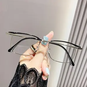 Blocking Gaming Lenses Transition Glasses 2026 Fashion Photosensitive Color Changing Anti-Blue Light Glass Only Eyebrow Half Frame Flat Mirror Retro Business Glasses for Men Eyeglass Japanese Eyewear eyes glasses frames jonathan bailey ombre Polarized Ant