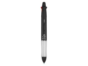 Pilot Dr. Grip 4 + 1 Multi-Function Pen/Pencil 4 Assorted Inks Black Barrel