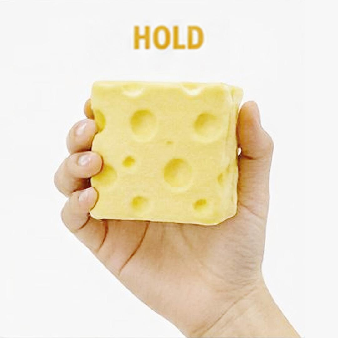 Cheese Squishy Stress Toy – Soft Squeeze Fidget Cube for Anxiety Relief, Sensory Play & Focus, Non-Toxic TPR Stress Ball for Kids & Adults
