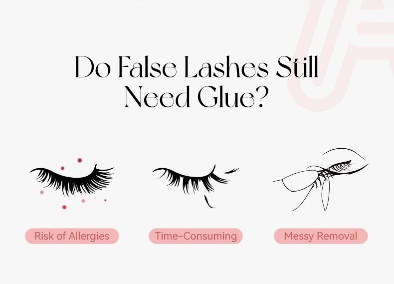 Wosado Soft Magnetic Extended-Band Eyelashes Set with All-in-One Applicator Kit, Reusable, No Glue, Waterproof Lashes, Makeup Lash Extensions Cosmetic