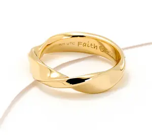 Christian James by Scott Grimes 14K Clad Ripple Message Band Ring