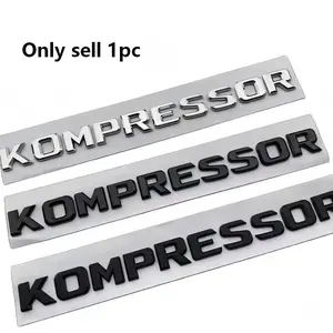 1PC ABS Letters Car Emblem KOMPRESSOR for Styling Fender Trunk Nameplate Logo Car Sticker Chrome Matte Glossy Black