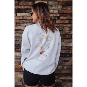 Cocktails Please Crewneck - Ash Grey