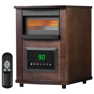 TikTokShopBlackFridayVEVOR Infrared Heater, 1500W Remote Control Electric Space Heater, LED Patio Heater w/ 3 Speeds & Timer & Overheat/Tip-Over Protection & Child Lock, for Bedroom,Living Room,Nursery,Studio,MDF