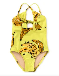 Tea Collection Cut Out One Piece Swimsuit Samba Banana Size 2