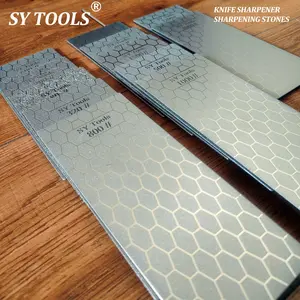 4PCS Portable Diamond Coated Knife Sharpening Stone, Outdoor Kitchen Tool, Non-Slip Sponge Back, 80#-3000#, 150x62mm Handheld Sharpener, Kitchenware