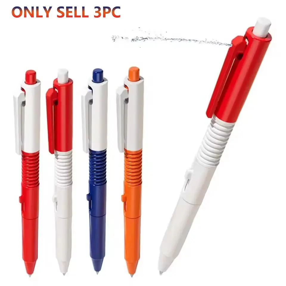 3pcs Creative Water Spray Writing Stationery Pens, Smooth Multipurpose Signature Ballpoint Pen Set for School, Office & Relaxation Toy Use, Smooth Writing Pens