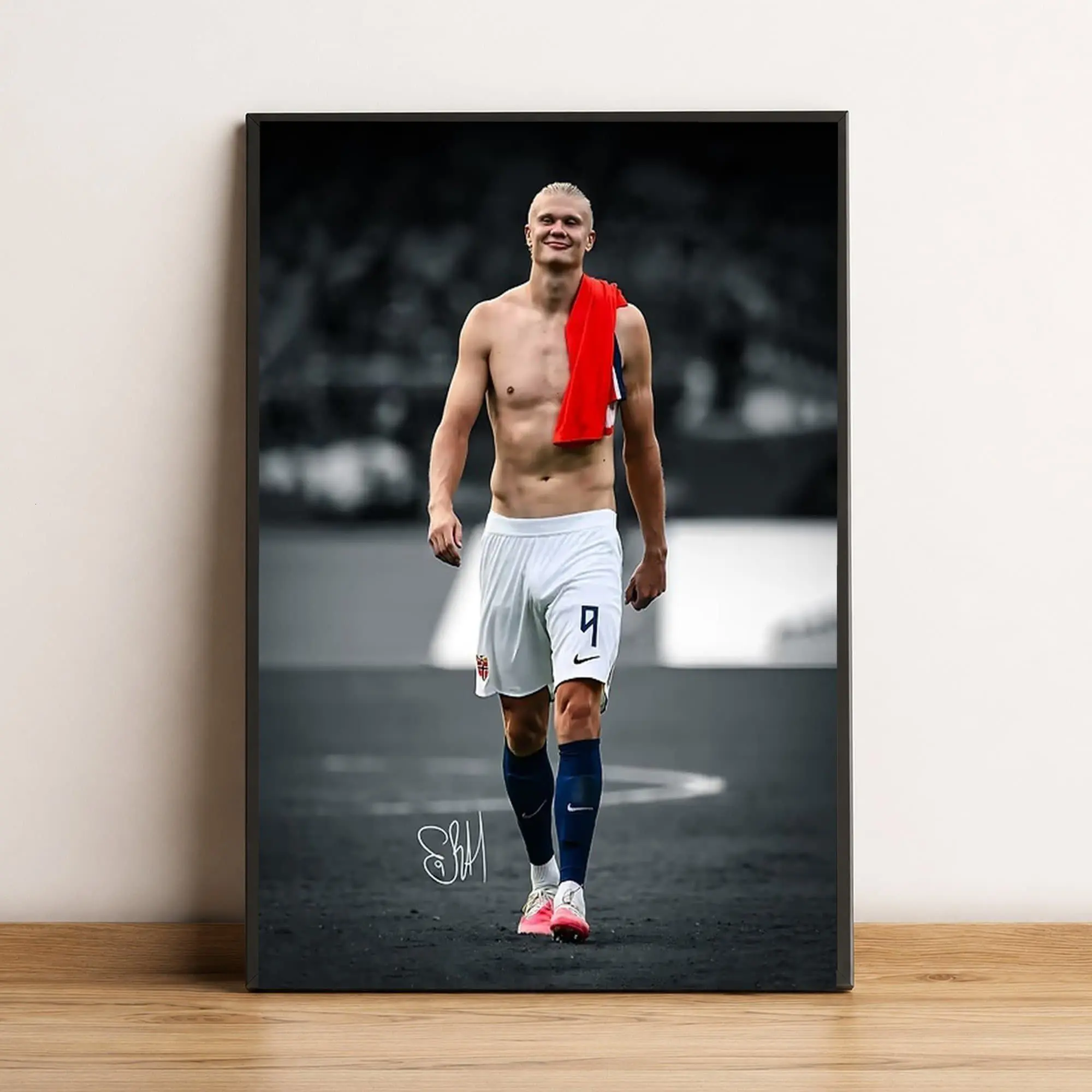 Erling Haaland Portrait Poster, Soccer Wall Art, Football Fan Gift ( Unframed - Print Only )