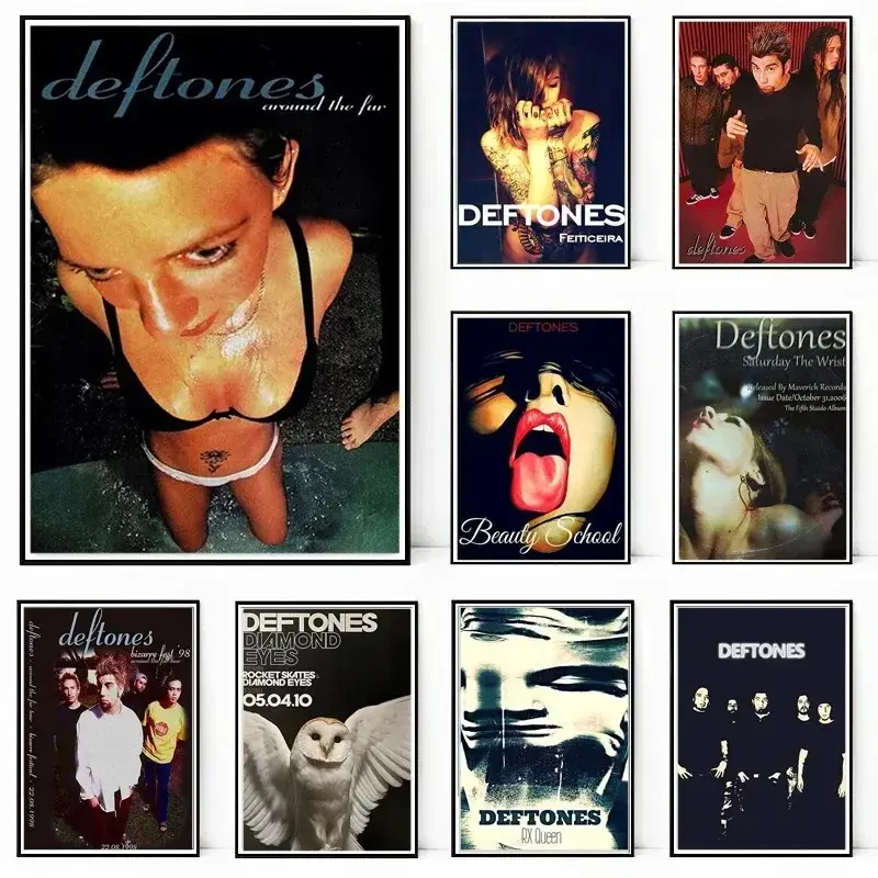 Retro Inspired Band Themed Wall Art D-Deftones Posters Classic Music Album Canvas Painting Ideal for Home Room Decor retro band poster album themed poster music themed poster canvas wall art print home decor wall art