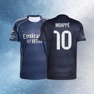 25 26 Home And Away White Navy And Blue Short And Long Sleeve Soccer Jersey Fans Version