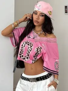 CONVERTIBLE Women's Summer Sportswear Basic Y2K Number Pattern