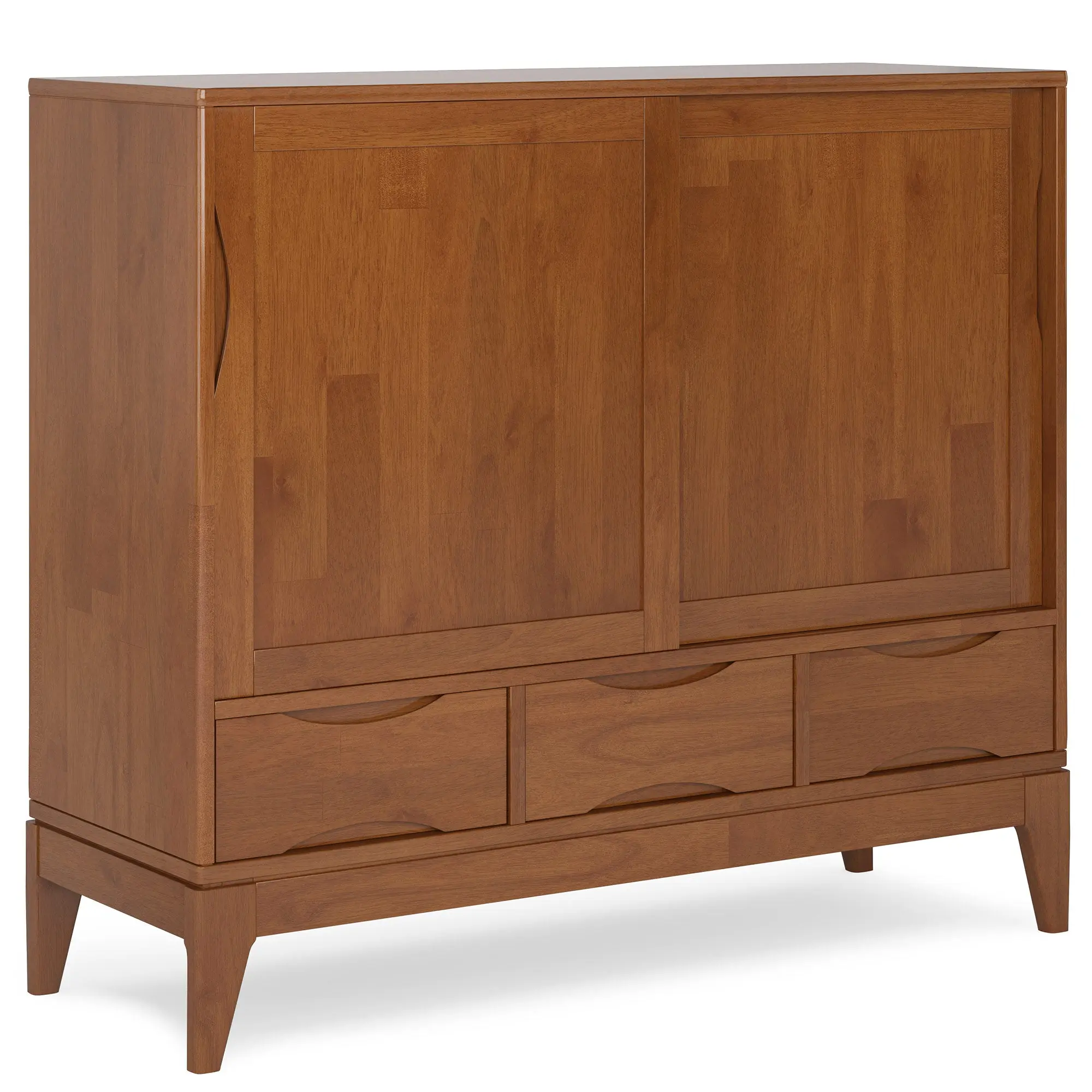 Harper Medium Indoor Sideboard - Sustainably Sourced Wood Cabinet with Storage Drawers and Sliding Doors, Indoor Cupboard with Storage, Sideboard With Storage