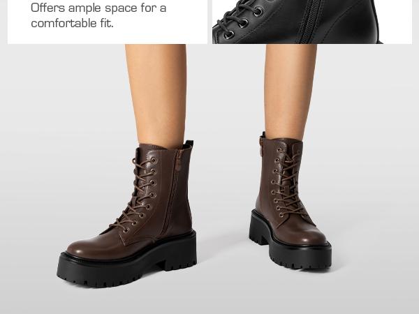 DREAM PAIRS Chunky Non-Slip Combat Ankle Boots