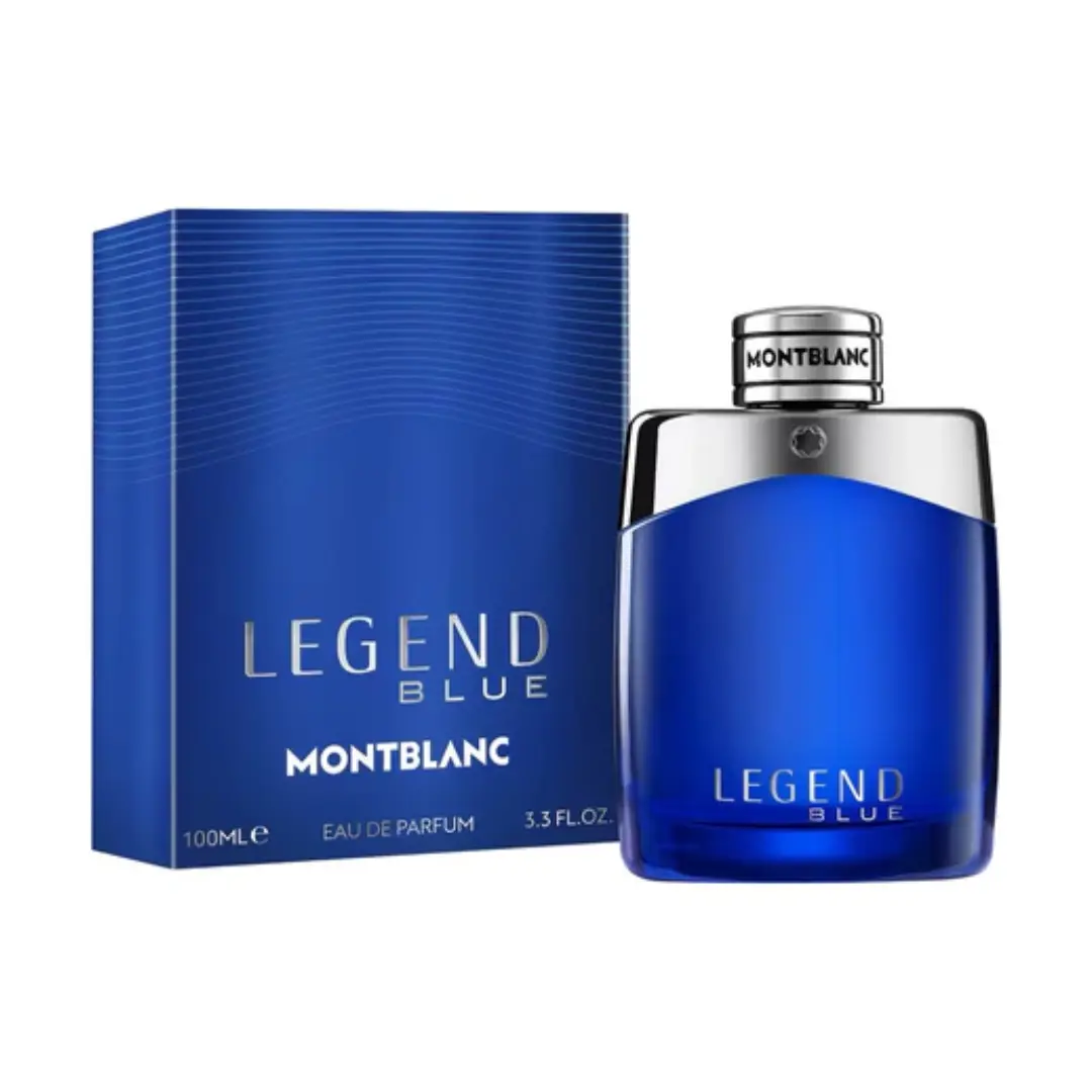 Montblanc Legend Blue Eau de Parfum For Men 3.3 oz | Fresh Woody Aromatic Cologne for Men | Long-Lasting Designer Fragrance
