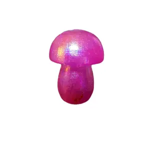 Hot Pink Aura Crystal Mushroom