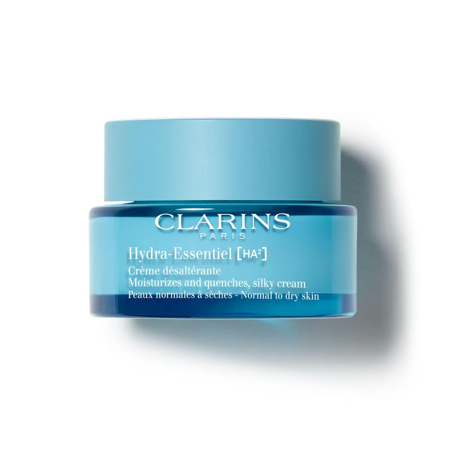 CLARINS Hydra-Essentiel Silky Cream | Intensely Hydrating Moisturizer | 60 Seconds to Plumper Skin* | Nourishes, Comforts and Softens | Double Dose Hyaluronic Acid | Normal-Dry Skin | 1.7 Ounces