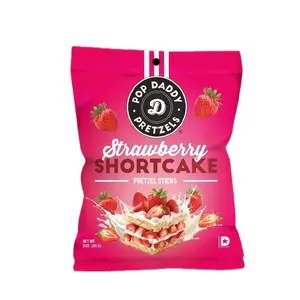 3 Pack Pop Daddy Strawberry Shortcake Flavored Pretzels, 3oz Snack, Dessert