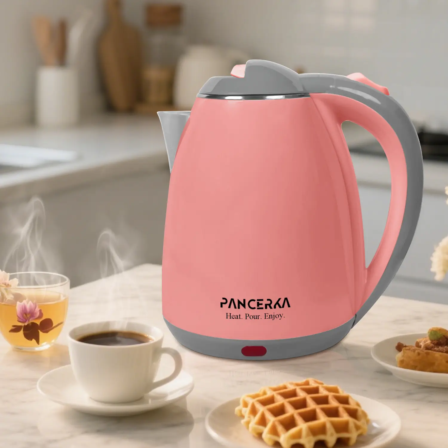 PANCERKA Electric Kettle 1.8L 1000W, BPA-Free Auto Shut-Off Tea Kettle & Electric Tea Pot, Fast Heating Anti-Scald Design for Coffee, Tea, Hot Water