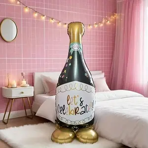 64 Inch Large Standing Wine Bottle Balloon, Aluminum Foil, Ideal for Beer Festivals, Birthdays, Weddings, Christmas Decorations