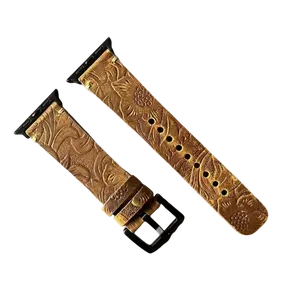 Unisex Vintage Crazy Horse Leather Watch Strap, Business Style Genuine Leather Band for Apple Watch Ultra SE All Series, 38mm-49mm (Strap Only)