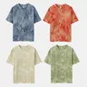 ECOTONE BLANKS Men's 4-Piece Classic Casual Fit Crew Neck Short Sleeve Pure Cotton T-Shirts - 5.3oz Heavy Combed Fabric, Sustainable Tie Dye, Washed Look, Korean Chic Retro Style, Preppy Cute Round Top, Party Apparel, Own-Factory Production, Affordable