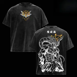 Mahoraga JJK Anime Graphic Tee, Vintage Washed Oversized Dark Anime Streetwear T-Shirt, Soft Cotton Unisex Apparel, Gift for Jujutsu Kaisen Fans