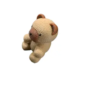 3D Printed Crochet Teddy Bear - Brown Bear with Cute Features, Ideal for Collectors and Gifts