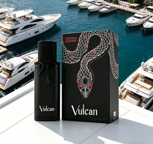 Fragrance World French Avenue Vulcan Black EDP 100ml | Bold Spicy Leather Woody Fragrance for Men | Saffron, Apple, Cinnamon, Leather & Patchouli | Long-Lasting Intense Scent for Evening & Special Occasions