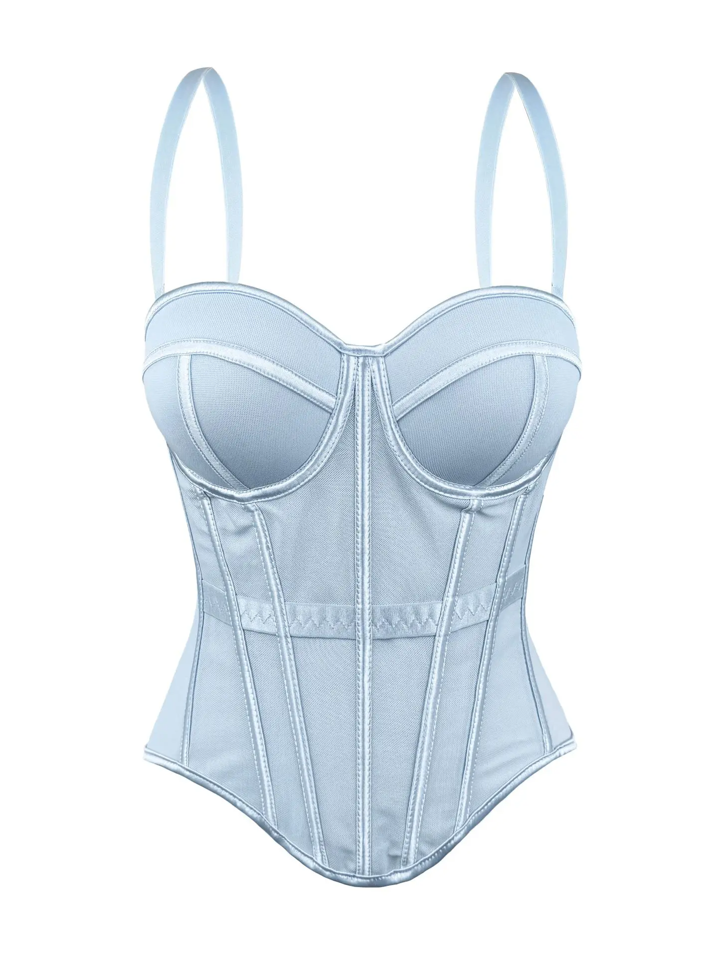 Women's Sheer Mesh Corset Top - Boned Lace Bustier for Valentines Day, Going Out, Cosplay, Available in 36B/80, 38C/85, Costume