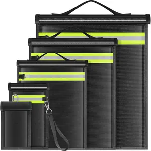 Faraday Privacy Bag, Emp and RFID Blocking, Faraday - Paquete de 5 bolsas Faraday a prueba de EMF, Anti-Tacking, Fireproof Key Protection, Phone, Radio, Car Keys, Security Storage