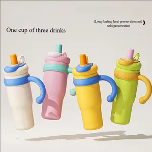 Double-Wall 33oz Floral Vacuum Insulated Stainless Steel Water Tumbler with Straw Lid & Handle Double Wall Powder Coated Travel Mug Hot Cold Reusable Coffee Cup Gift for Women Men Leak Resistant  Festive Fall Cow Ghost Pattern  hamilton Beverage