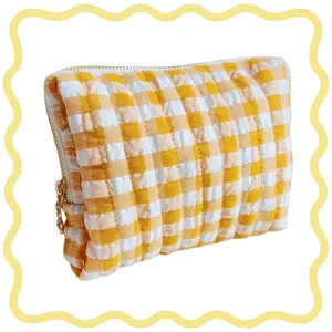 Gingham Cosmetic Case - Yellow