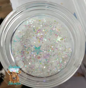 "Below Zero" Custom Mix / White Opal Glitter / Opal Star Shape Glitter