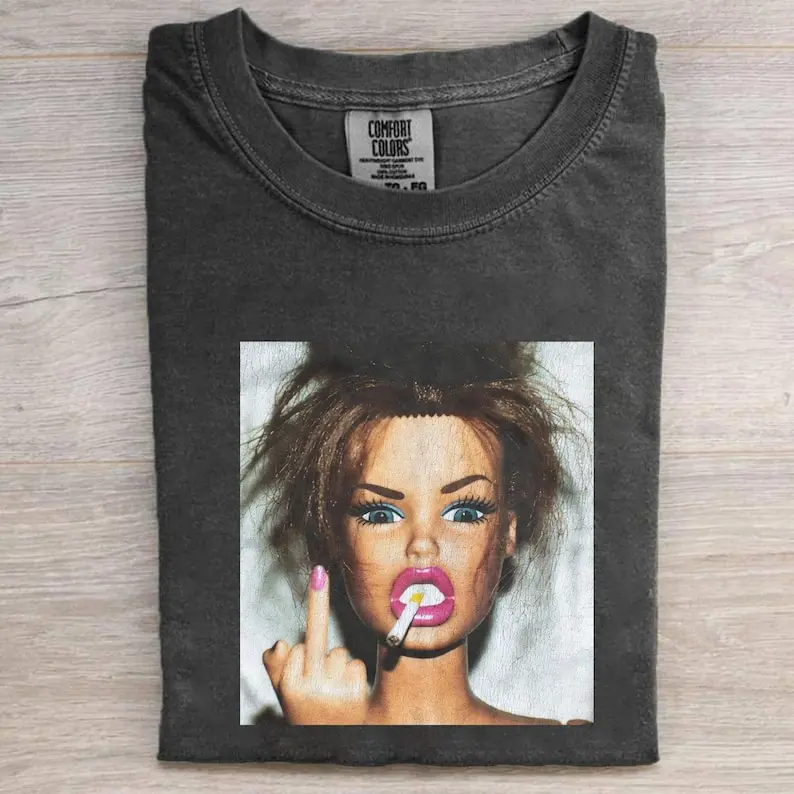 Comfort Colors Doll Middle Finger T-Shirt, Funny Doll Meme Gift, Sarcastic Tee, Trendy Shirt
