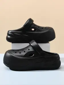 Women's Summer Fashionable Plain Color Slides, Casual Comfortable Breathable Non-slip Slides, All-match Soft Slippers for Indoor & Outdoor Wear, Walking Shoes, Breathable Clogs, Classic Clogs