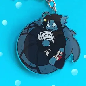 Sebastian and P.ai.nter Acrylic Charm Keychain - Pressure Roblox Keychain - Cute Characters, Kawaii Bag Charm for Keys, Backpack & Gifts, Collectible Fan Accessory, Aesthetic Game Merch!