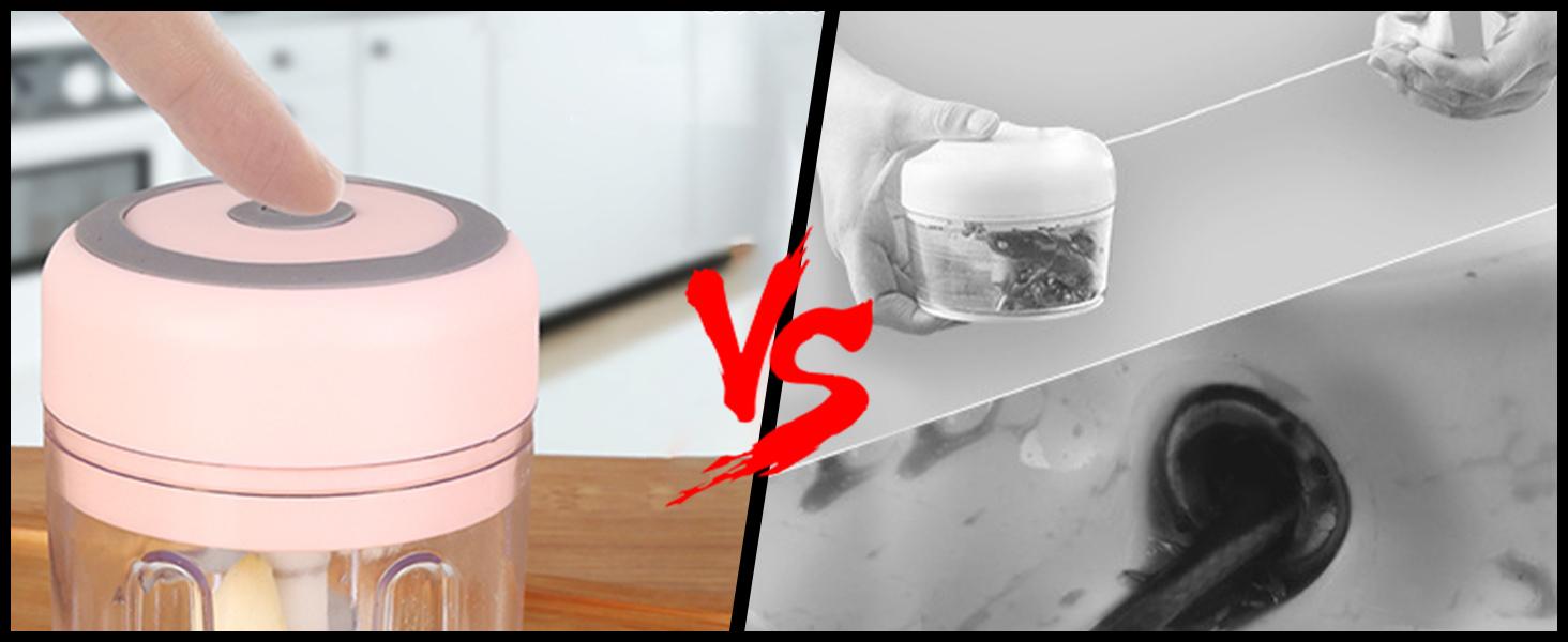 Electric Garlic Chopper, 250ML Vegetable Chopper, Food Chopper, USB Mini Garlic Mincer, Onion Chopper, Portable Small Food Processor for Ginger, Chili, Vegetables(Pink)